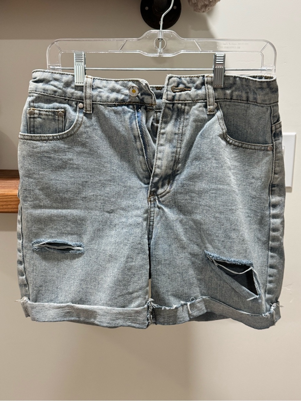SHEIN Light Blue Denim Shorts